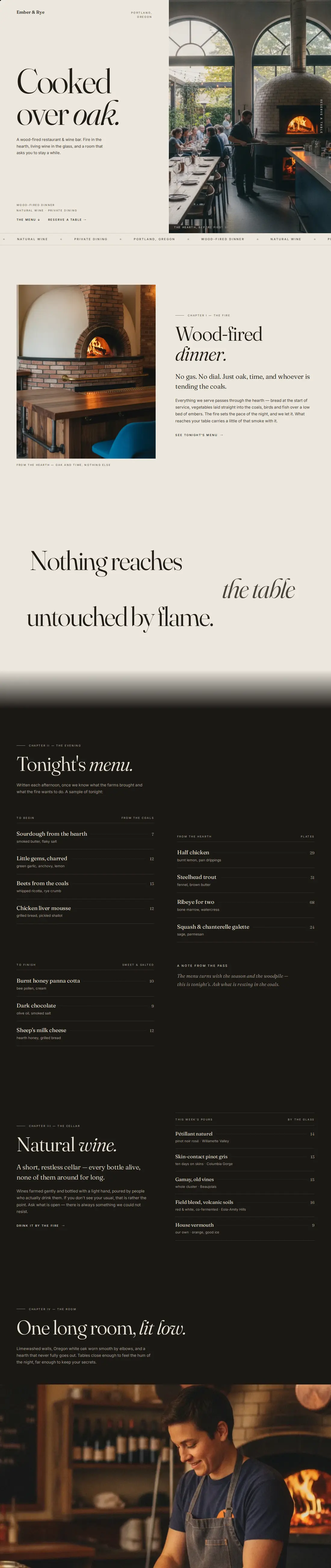 Ember & Rye — built by SitePrompter from one sentence